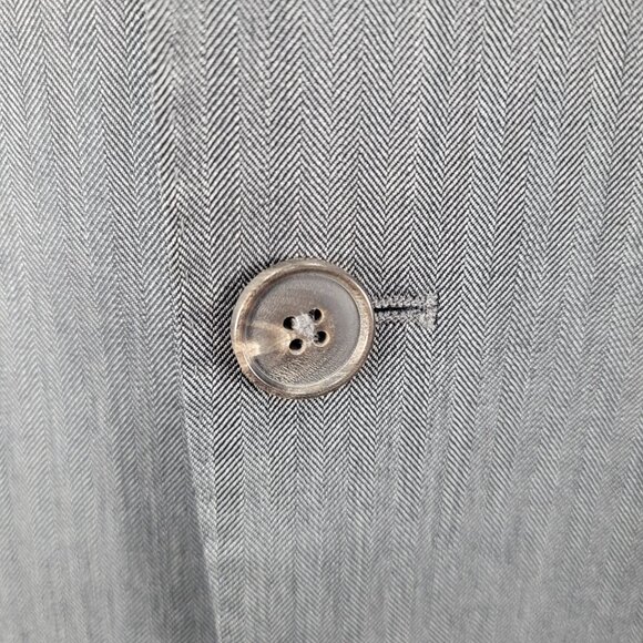 Zara Man Grey Herringbone 2 Button Vented Notch Blazer Sport Coat Size 46 - Picture 12 of 16